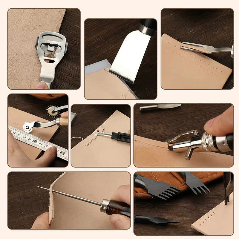 KRABALL Professional Leather Craft Tool Kit Hand Sewing Repair Kit