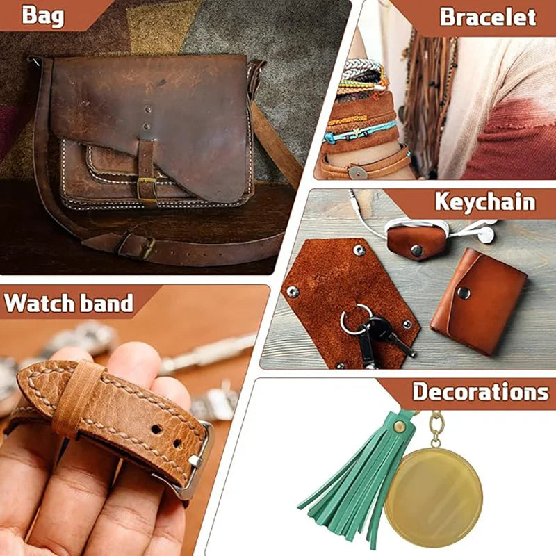 6-piece multi-color leather material made of cowhide sheets