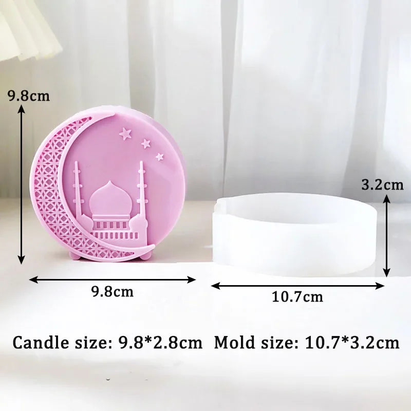 DIY Mosque Patterned Round Candle Silicone Mold