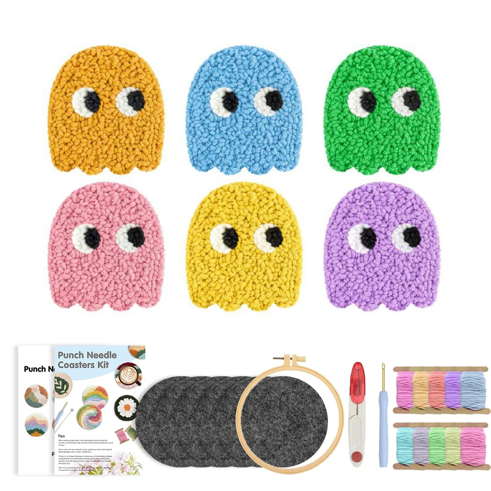 GATYZTORY Cute Animal Punch Needle Coaster Starter Kits