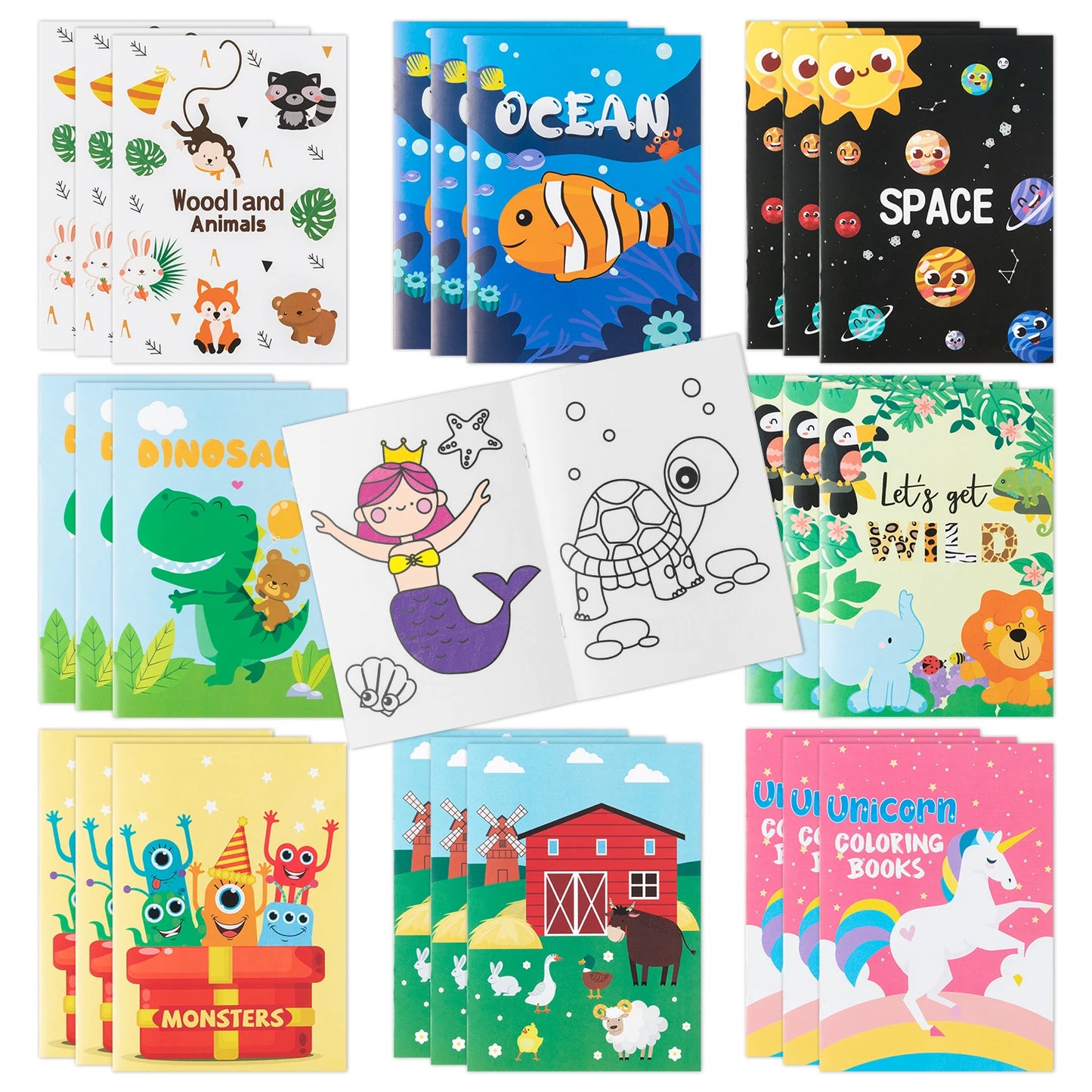 24PCS Mix Styles Coloring Books Creative Painting Kits