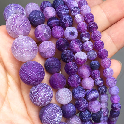 Natural Stone Dark Blue Chalcedony Jades Beads Round Loose Spacer Beads