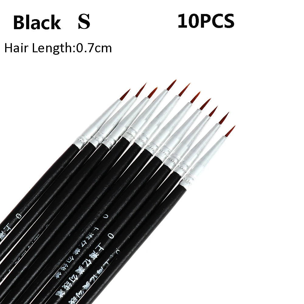 10Pcs Art Supplies Hand Painted Thin Hook Line Pen Drawing Art Pen Paint Brush Nylon Brush Acrylic Painting Pen Wholesale