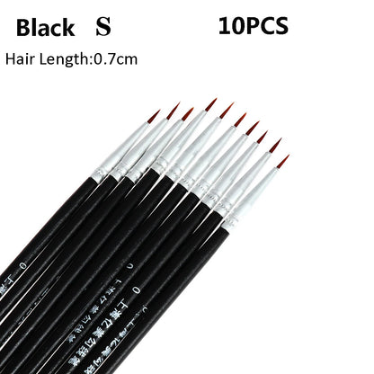 10Pcs Art Supplies Hand Painted Thin Hook Line Pen Drawing Art Pen Paint Brush Nylon Brush Acrylic Painting Pen Wholesale