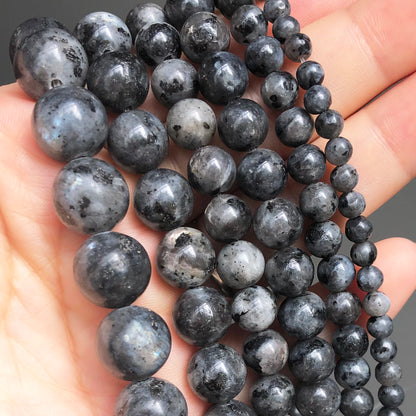 Natural Stone Dark Blue Chalcedony Jades Beads Round Loose Spacer Beads
