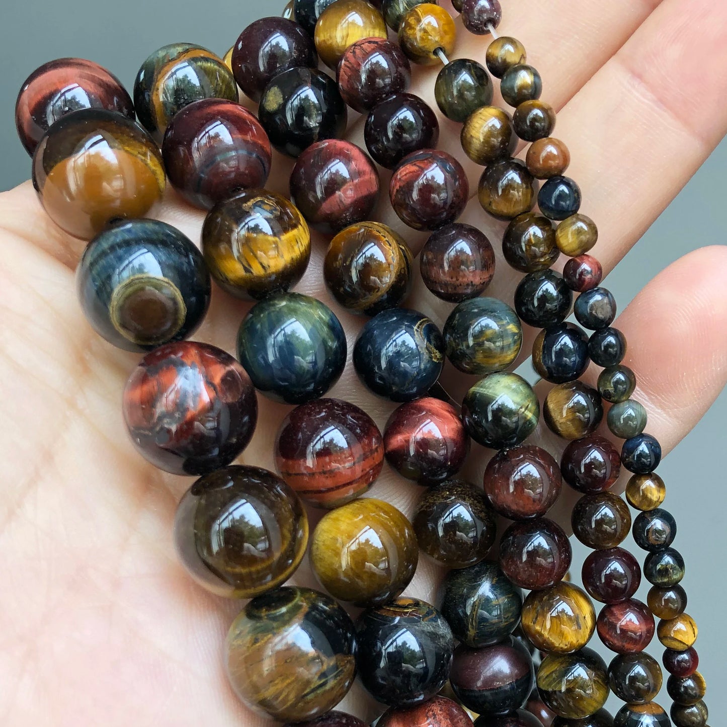 Natural Stone Dark Blue Chalcedony Jades Beads Round Loose Spacer Beads