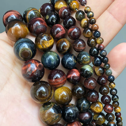 Natural Stone Dark Blue Chalcedony Jades Beads Round Loose Spacer Beads