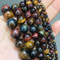 Natural Stone Dark Blue Chalcedony Jades Beads Round Loose Spacer Beads
