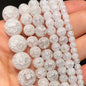 Natural Stone Dark Blue Chalcedony Jades Beads Round Loose Spacer Beads