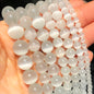 Natural Stone Dark Blue Chalcedony Jades Beads Round Loose Spacer Beads