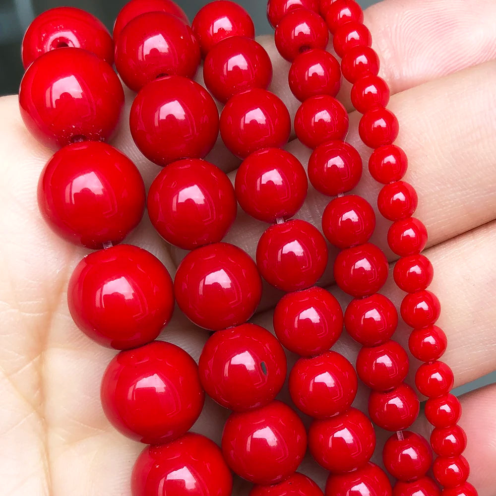 Natural Stone Dark Blue Chalcedony Jades Beads Round Loose Spacer Beads