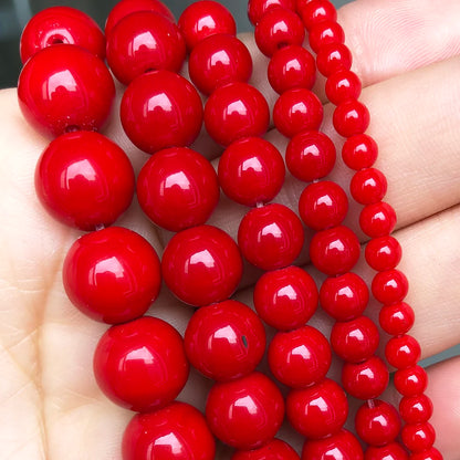 Natural Stone Dark Blue Chalcedony Jades Beads Round Loose Spacer Beads