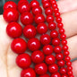 Natural Stone Dark Blue Chalcedony Jades Beads Round Loose Spacer Beads