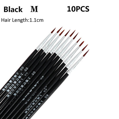 10Pcs Art Supplies Hand Painted Thin Hook Line Pen Drawing Art Pen Paint Brush Nylon Brush Acrylic Painting Pen Wholesale
