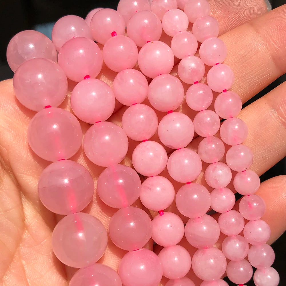 Natural Stone Dark Blue Chalcedony Jades Beads Round Loose Spacer Beads