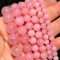 Natural Stone Dark Blue Chalcedony Jades Beads Round Loose Spacer Beads