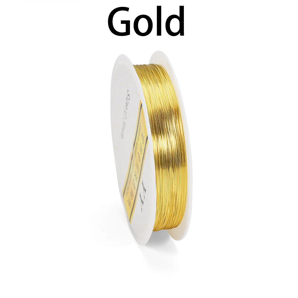 1Roll Gold Color Copper Wire 0.2/0.3/0.4/0.5/0.6/0.7/0.8/1.0mm
