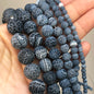 Natural Stone Dark Blue Chalcedony Jades Beads Round Loose Spacer Beads