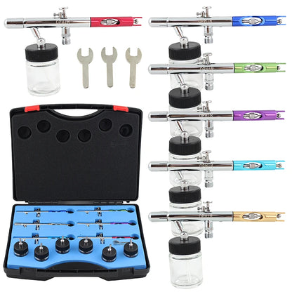 2017 OPHIR New 6 PCS of Different Colour Dual Action Airbrush Set Kit