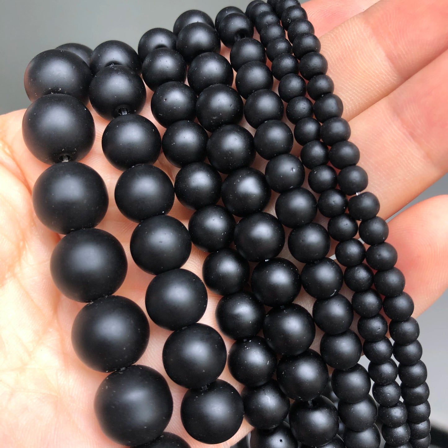 Natural Stone Dark Blue Chalcedony Jades Beads Round Loose Spacer Beads