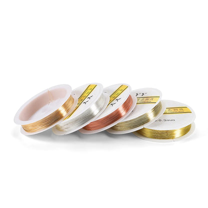 1Roll Gold Color Copper Wire 0.2/0.3/0.4/0.5/0.6/0.7/0.8/1.0mm