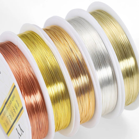 1Roll Gold Color Copper Wire 0.2/0.3/0.4/0.5/0.6/0.7/0.8/1.0mm