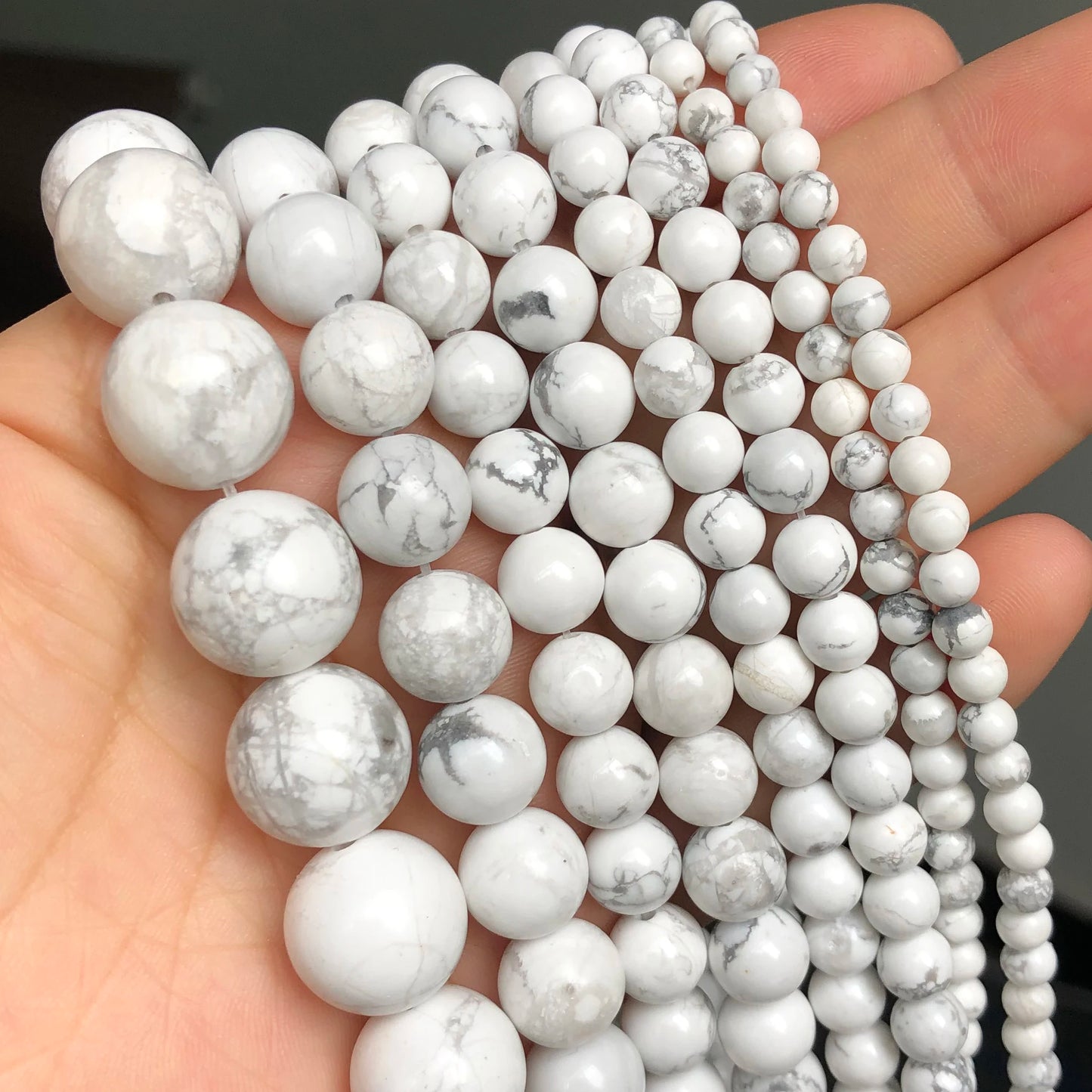 Natural Stone Dark Blue Chalcedony Jades Beads Round Loose Spacer Beads