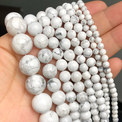 Natural Stone Dark Blue Chalcedony Jades Beads Round Loose Spacer Beads