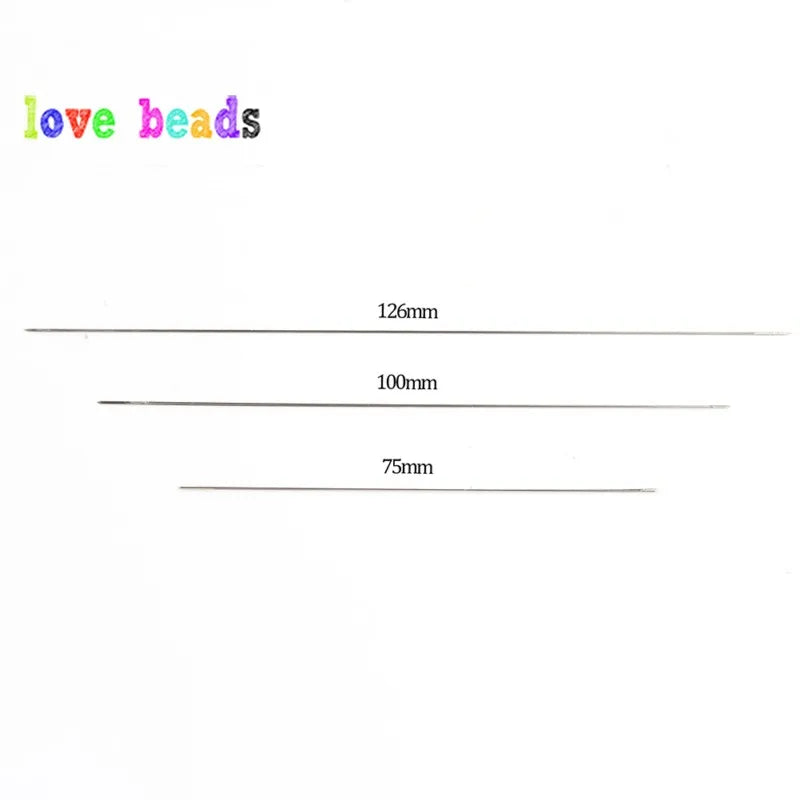 5pcs Big Eye Curved Beading Needles  Stainless Steel Tool Pins