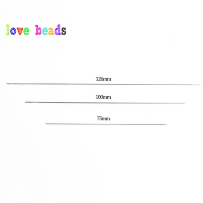 5pcs Big Eye Curved Beading Needles  Stainless Steel Tool Pins