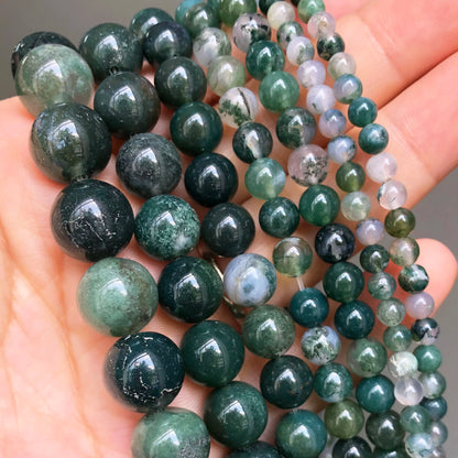 Natural Stone Dark Blue Chalcedony Jades Beads Round Loose Spacer Beads