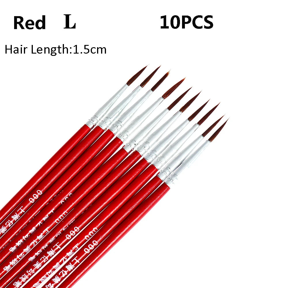 10Pcs Art Supplies Hand Painted Thin Hook Line Pen Drawing Art Pen Paint Brush Nylon Brush Acrylic Painting Pen Wholesale