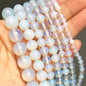 Natural Stone Dark Blue Chalcedony Jades Beads Round Loose Spacer Beads