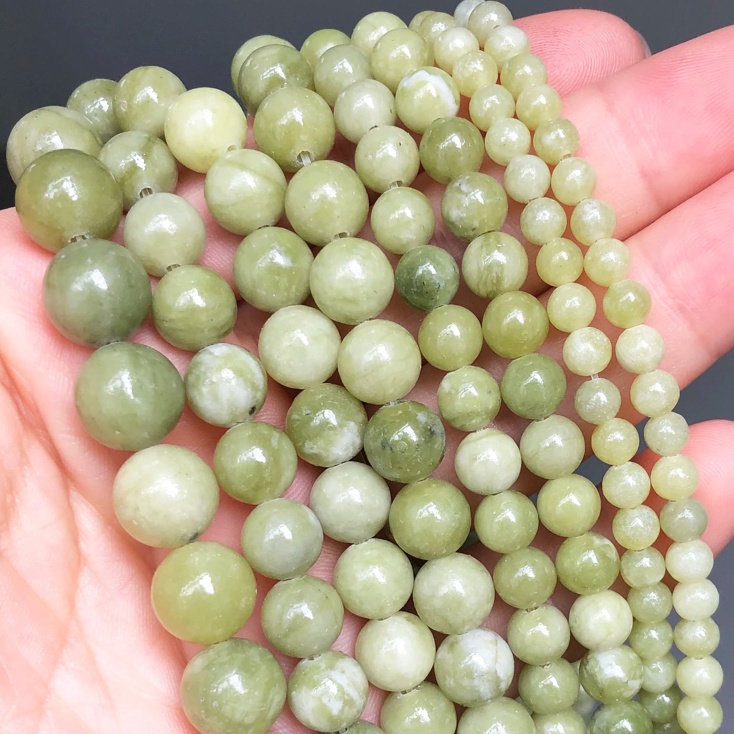 Natural Stone Dark Blue Chalcedony Jades Beads Round Loose Spacer Beads