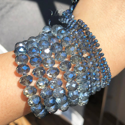 Clear Blue Faceted Austria Crystal Glass Beads 3 4 6 8mm