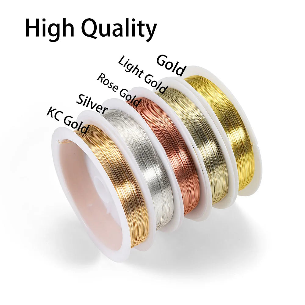 1Roll Gold Color Copper Wire 0.2/0.3/0.4/0.5/0.6/0.7/0.8/1.0mm