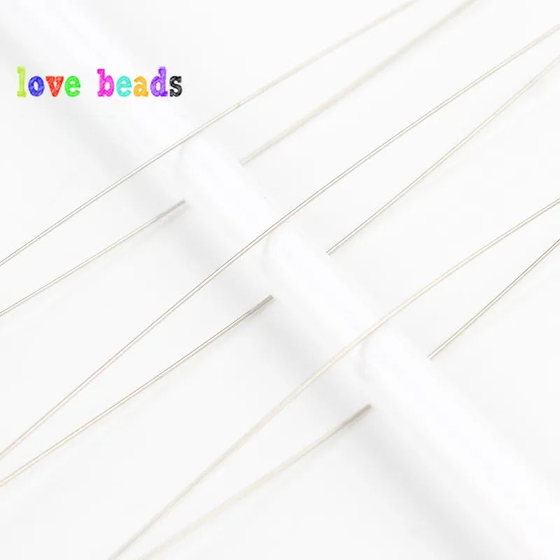 5pcs Big Eye Curved Beading Needles  Stainless Steel Tool Pins