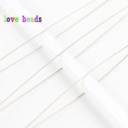 5pcs Big Eye Curved Beading Needles  Stainless Steel Tool Pins