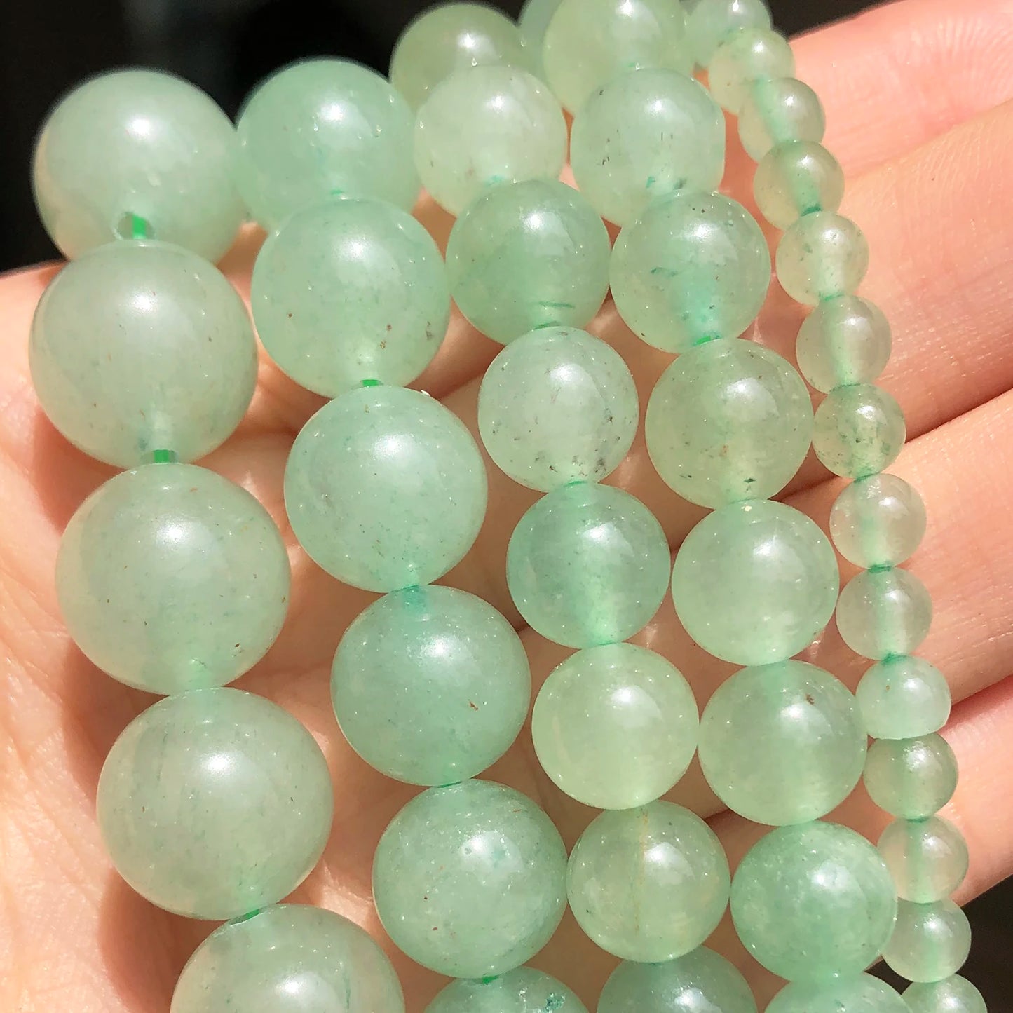 Natural Stone Dark Blue Chalcedony Jades Beads Round Loose Spacer Beads