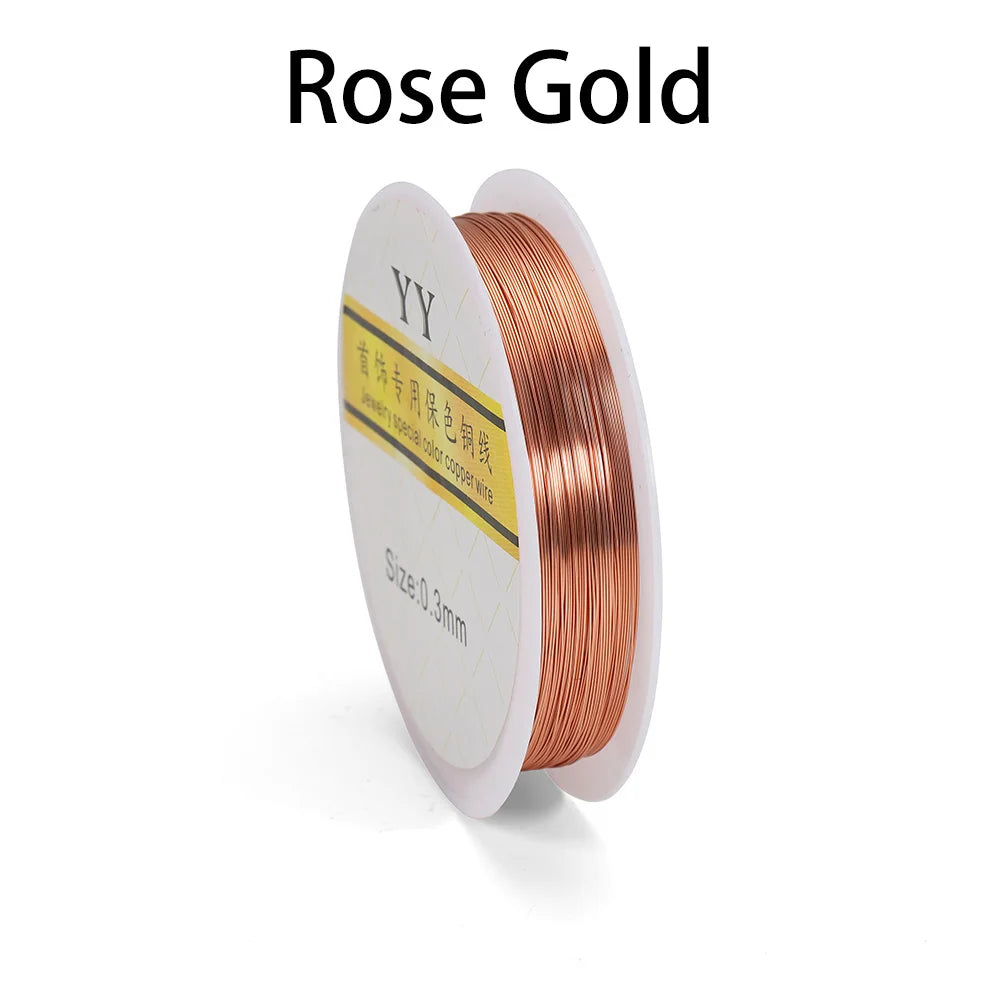1Roll Gold Color Copper Wire 0.2/0.3/0.4/0.5/0.6/0.7/0.8/1.0mm