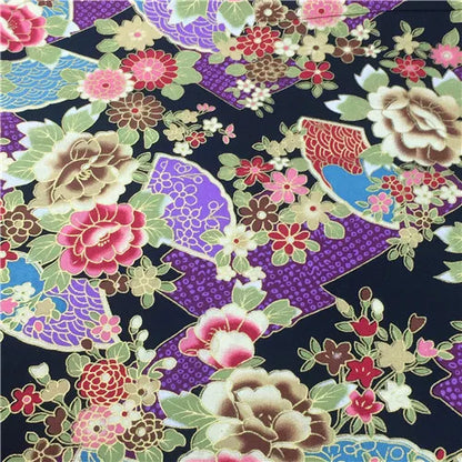 Bronzed Flower Pattern Fabric