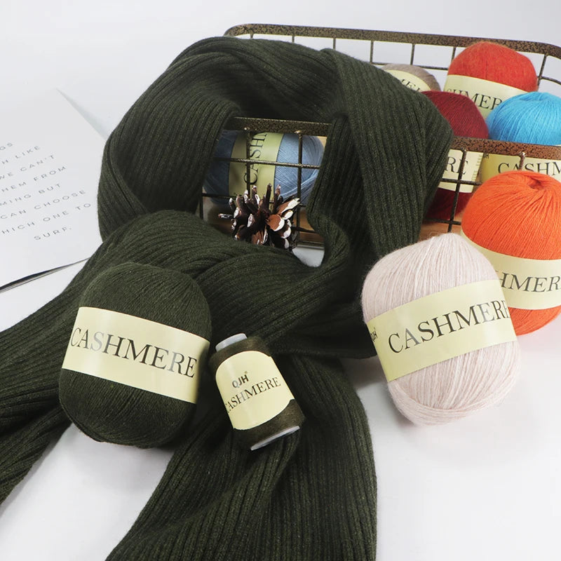 QJH 50+20g Cashmere Yarn for Knitting