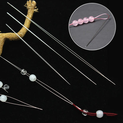 5pcs Big Eye Curved Beading Needles  Stainless Steel Tool Pins