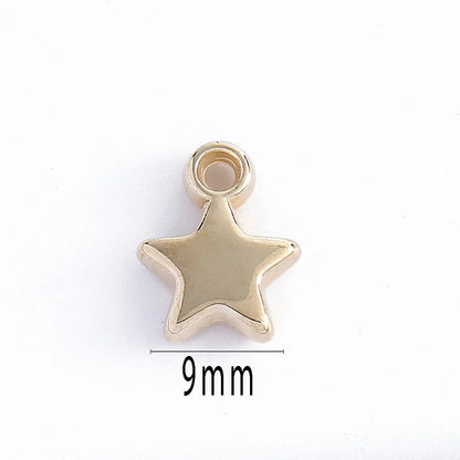 100pcs 9mm Star Bead Charm Gold Silver Plated Small Pendant