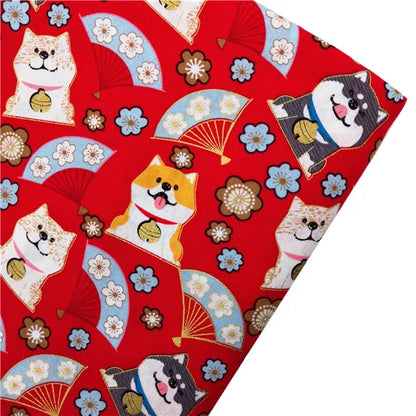 Japanese Style Kimono Bronzed Cotton Fabric