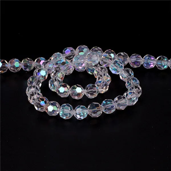32Facets Round Ball 2mm 3mm 4mm 6mm 8mm 10mm 12mm 14mm Faceted Crystal Glass Loose Spacer