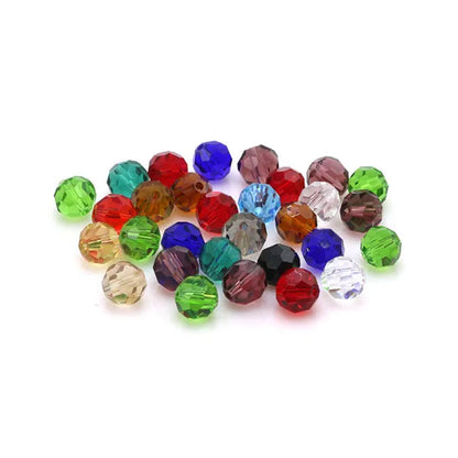 32Facets Round Ball 2mm 3mm 4mm 6mm 8mm 10mm 12mm 14mm Faceted Crystal Glass Loose Spacer