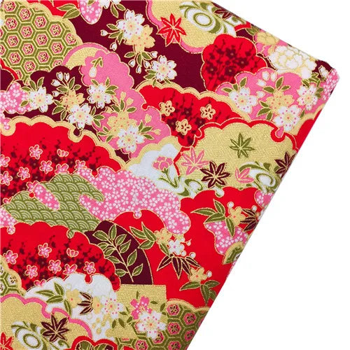 Japanese Style Kimono Bronzed Cotton Fabric