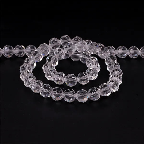 32Facets Round Ball 2mm 3mm 4mm 6mm 8mm 10mm 12mm 14mm Faceted Crystal Glass Loose Spacer