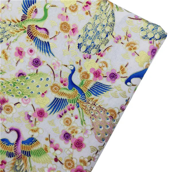 Japanese Style Kimono Bronzed Cotton Fabric